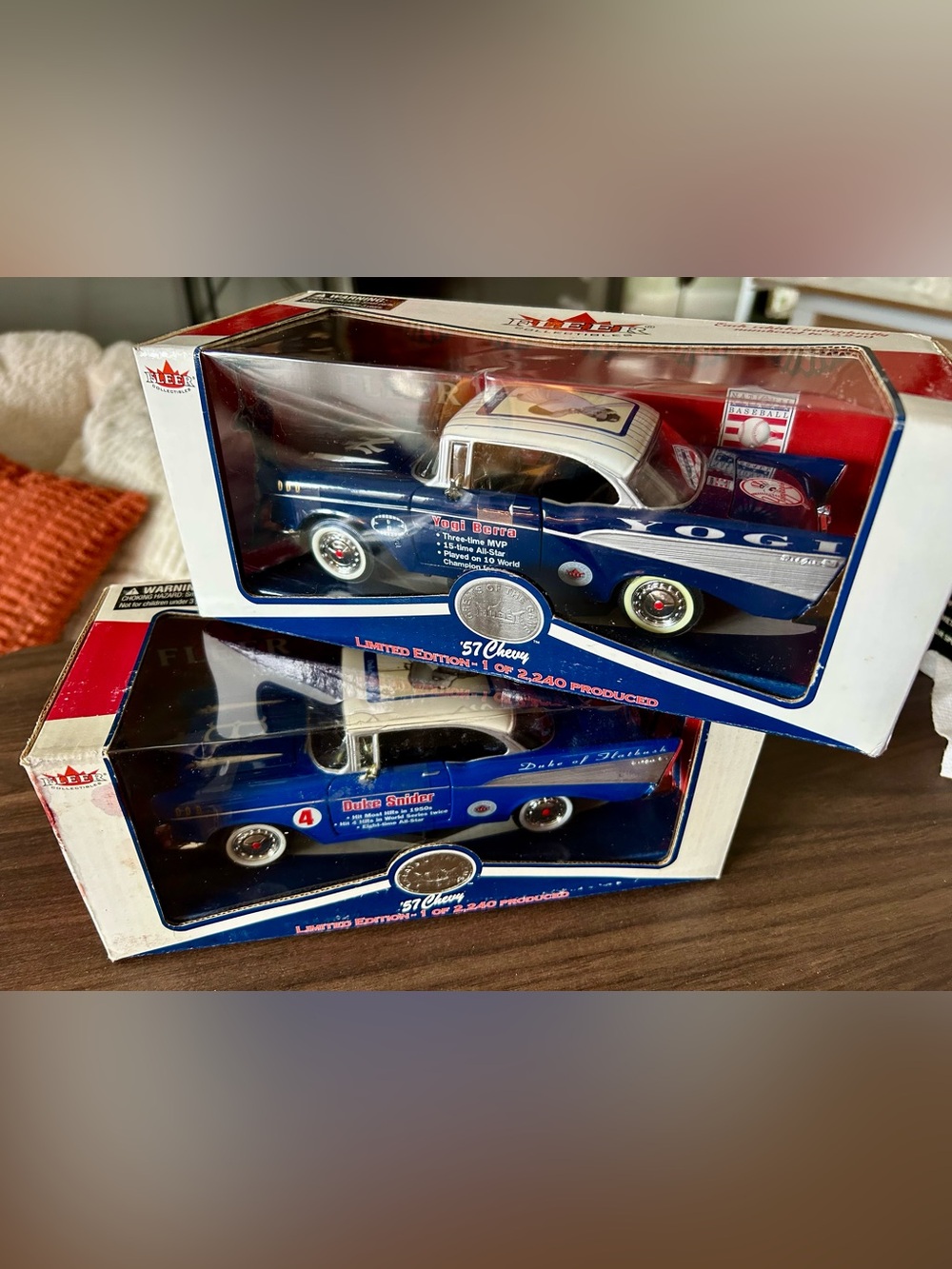 57’ Chevy Limited Edition MLB Series 3 Yogi Berra & Duke Snider car set NEW